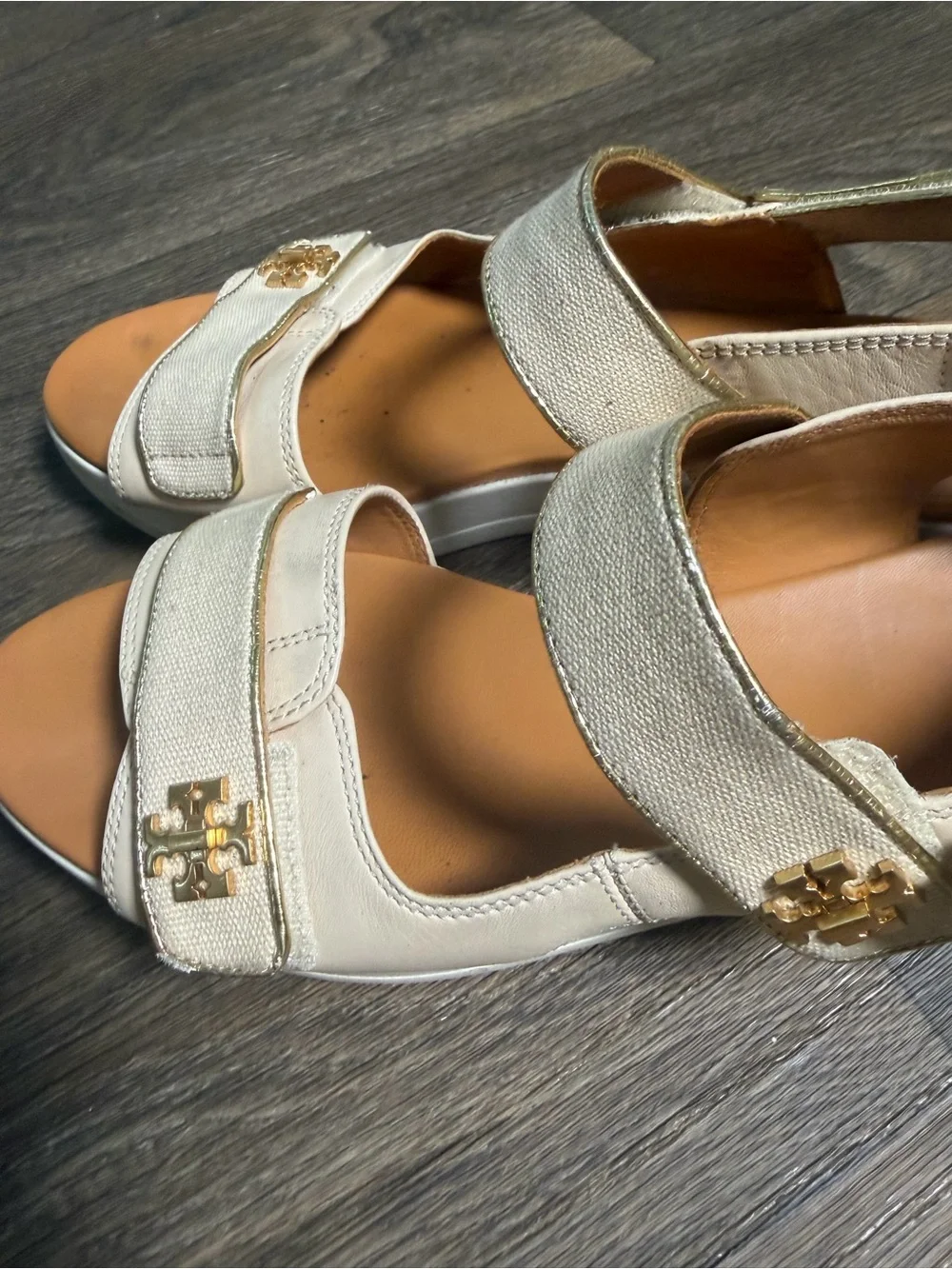 Tory Burch cream straps